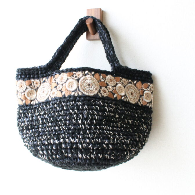 インド刺繍リボンヘンプマルシェバッグB-3 | ばぐるちゅ